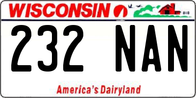 WI license plate 232NAN