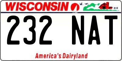 WI license plate 232NAT