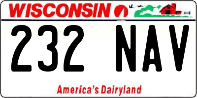 WI license plate 232NAV