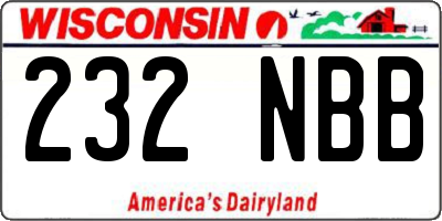 WI license plate 232NBB