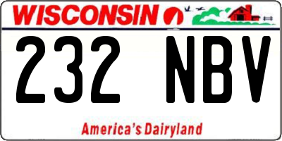 WI license plate 232NBV