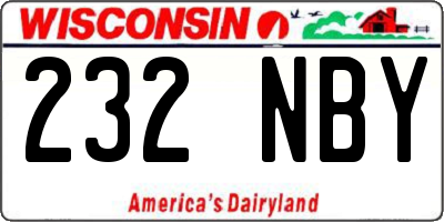 WI license plate 232NBY