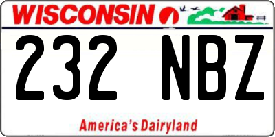 WI license plate 232NBZ