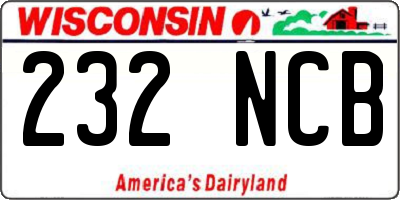 WI license plate 232NCB