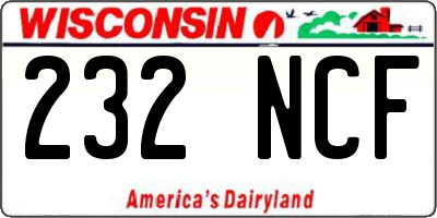 WI license plate 232NCF