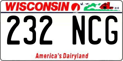 WI license plate 232NCG