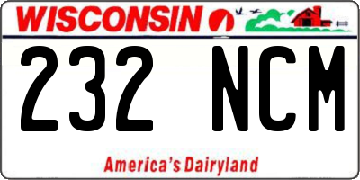 WI license plate 232NCM