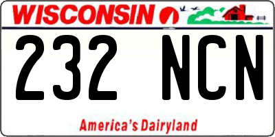 WI license plate 232NCN
