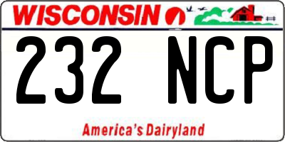 WI license plate 232NCP