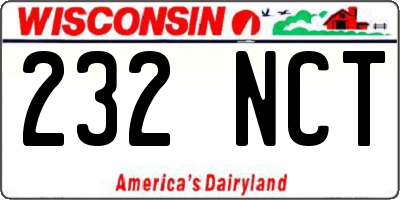 WI license plate 232NCT