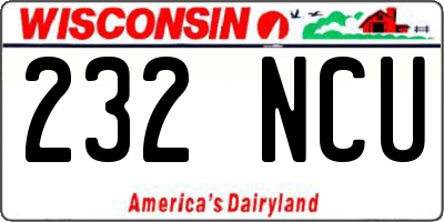WI license plate 232NCU
