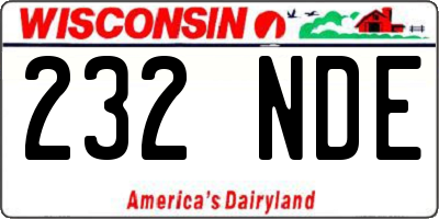 WI license plate 232NDE