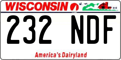 WI license plate 232NDF