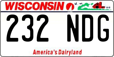 WI license plate 232NDG