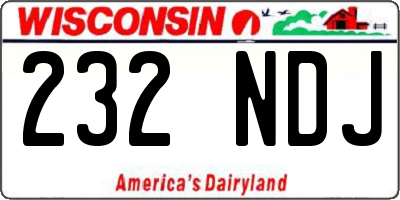 WI license plate 232NDJ