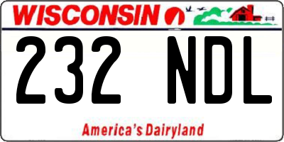 WI license plate 232NDL