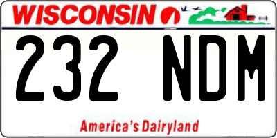 WI license plate 232NDM