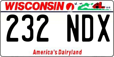 WI license plate 232NDX