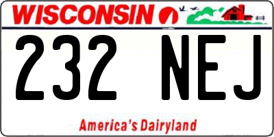 WI license plate 232NEJ