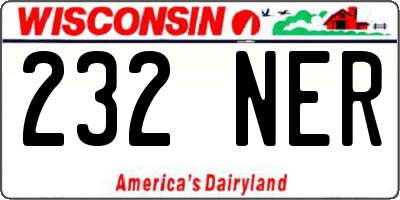 WI license plate 232NER
