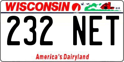 WI license plate 232NET