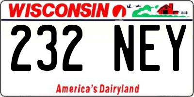 WI license plate 232NEY