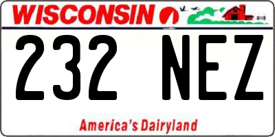 WI license plate 232NEZ