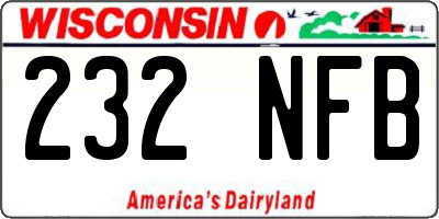 WI license plate 232NFB