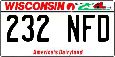 WI license plate 232NFD