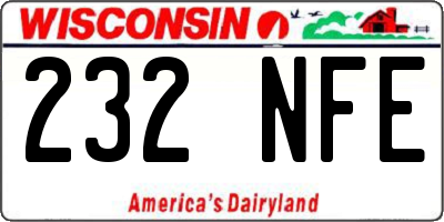 WI license plate 232NFE