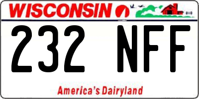 WI license plate 232NFF