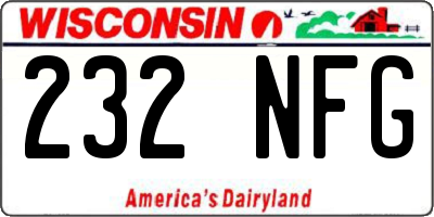 WI license plate 232NFG