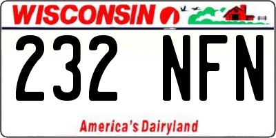 WI license plate 232NFN