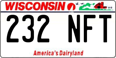 WI license plate 232NFT