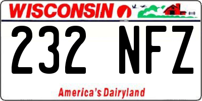 WI license plate 232NFZ