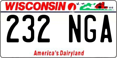 WI license plate 232NGA