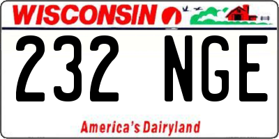 WI license plate 232NGE