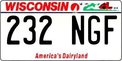 WI license plate 232NGF