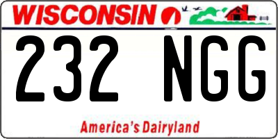 WI license plate 232NGG