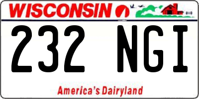 WI license plate 232NGI