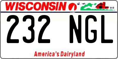 WI license plate 232NGL