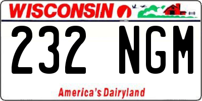 WI license plate 232NGM