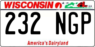 WI license plate 232NGP