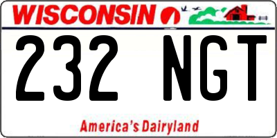 WI license plate 232NGT