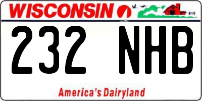 WI license plate 232NHB