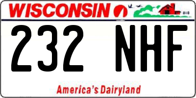 WI license plate 232NHF