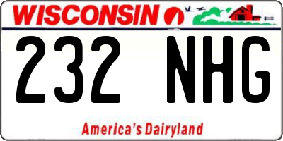 WI license plate 232NHG