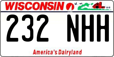 WI license plate 232NHH