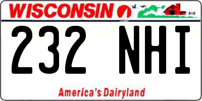 WI license plate 232NHI