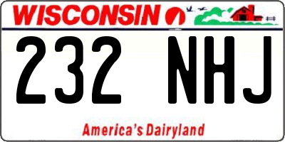 WI license plate 232NHJ